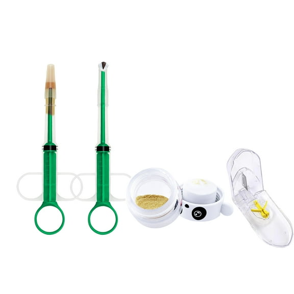 Pill Shooter for Cats,Pill Popper,Pill Cutter,Pill Crusher for Cats and Dogs,4in1 Set,Feeding Pills Water and Milk,Plastics,Reusable