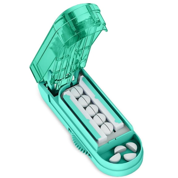 Pill Cutter Splitter for Cutting Multiple Pills, Bug Hull Adjustable Pill Cutter Splitter for Small and Tiny Pills, Cyan