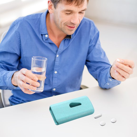 Pill Splitter for Accurate Dosing, Portable Pill Cutter with Storage, Compact Medication Divider for Small and Large Pills