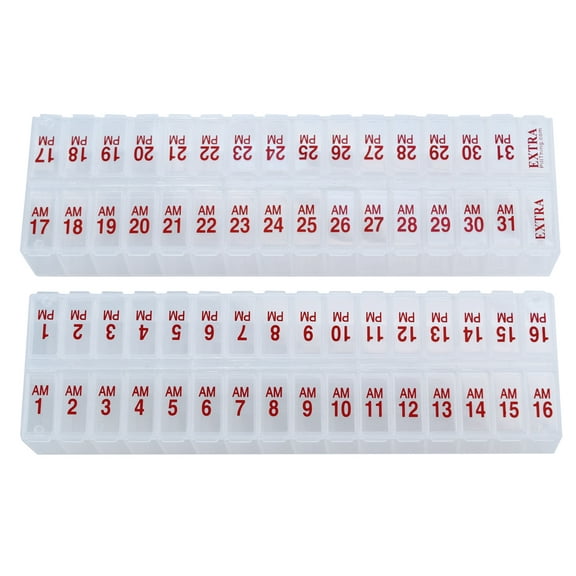 Pill Thing Twice-a-Day Monthly Large Pill Organizer Set - AM/PM Supplement and Medication Organizer