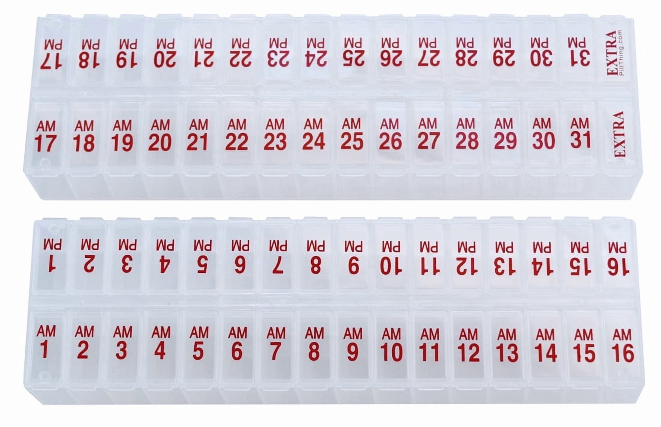Pill Thing Twice-a-Day Monthly Large Pill Organizer Set - AM/PM Supplement and Medication Organizer
