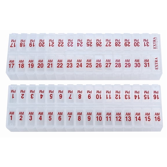 Pill Thing Twice-a-Day Monthly Large Pill Organizer Set - AM/PM Supplement and Medication Organizer