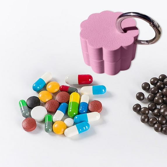 Pill Travel Case - Portable Daily Travel Keychain Container Waterproof, Small Holder for Earplugs, Pills, Coins Compatible with Loop, Eargasm & Vibes, Mini Purse Pill Box