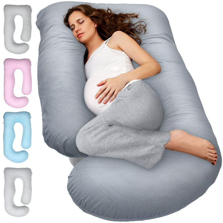 Pregnancy Pillow, U Shaped Full Body Pillow for Maternity Support, Sleeping  Pillow with Cover for Pregnant Women (Grey)…