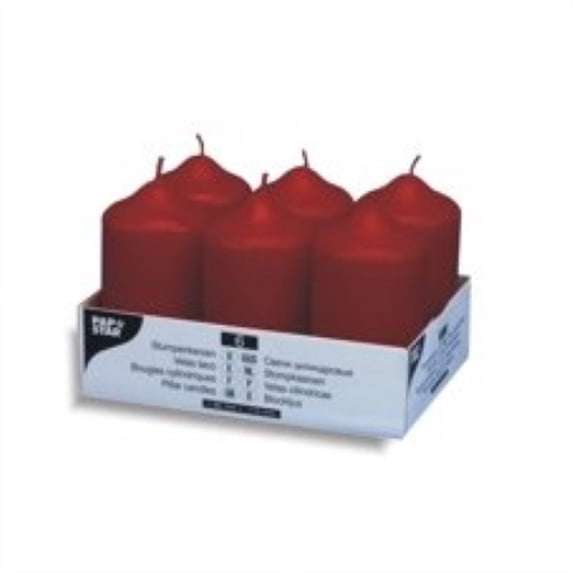 Pillar Candle Diameter 60 mm 115 mm Bordeaux Red Pack of 6 DW17993