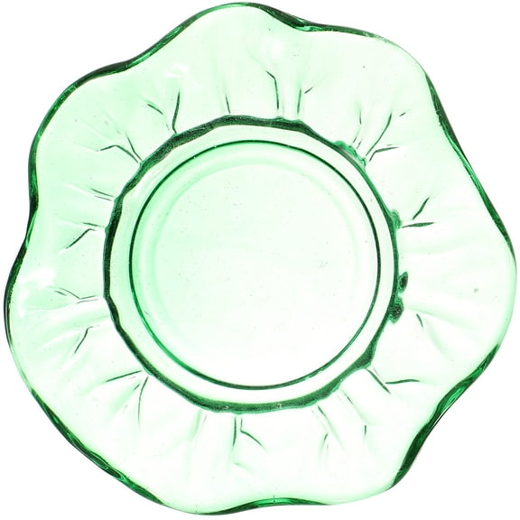 Pillar Candle Holder Glass Candle Plate Leaf Shaped Coaster Party Glass Candle Holder