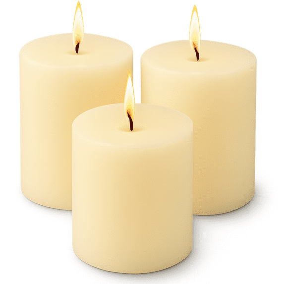 Pillar Candles - Vanilla Scented 3 Pack - Scented Pillar Candles by Osnell USA
