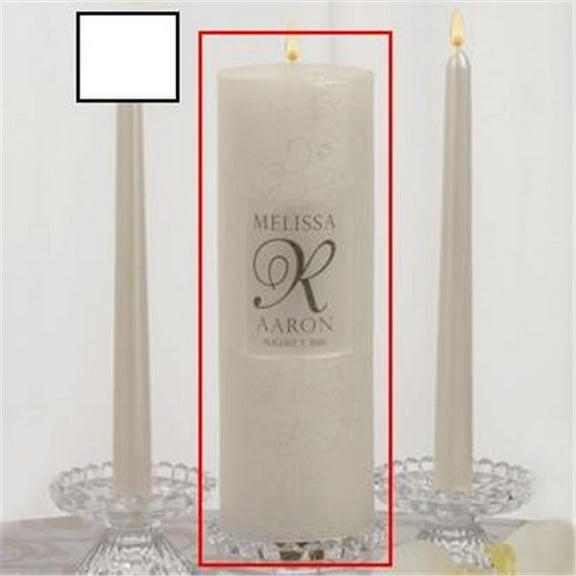 Pillar- Embossed - White - 3 x 3 x 9 inches