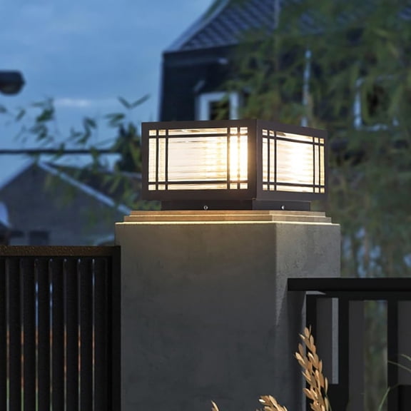 Pillar Lamp Post Light, Fence Deck Cap Light Lantern Column Lamp for Flat Surface Patio Garden Decoration with IP55 Waterproof