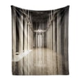 thumbnail image 1 of Pillar Soft Flannel Fleece Blanket, 3D Model Style Column Interior in Empty Room Digital Image Design Artwork Print, Cozy Plush for Indoor and Outdoor Use, 50" x 70", Beige and Tan, by Ambesonne, 1 of 5
