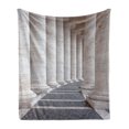 thumbnail image 1 of Pillar Soft Flannel Fleece Throw Blanket, Theme Roman Columns Stone Pillars Old Architecture Theme Digital Image, Cozy Plush for Indoor and Outdoor Use, 60" x 80", Dust and Grey, by Ambesonne, 1 of 5