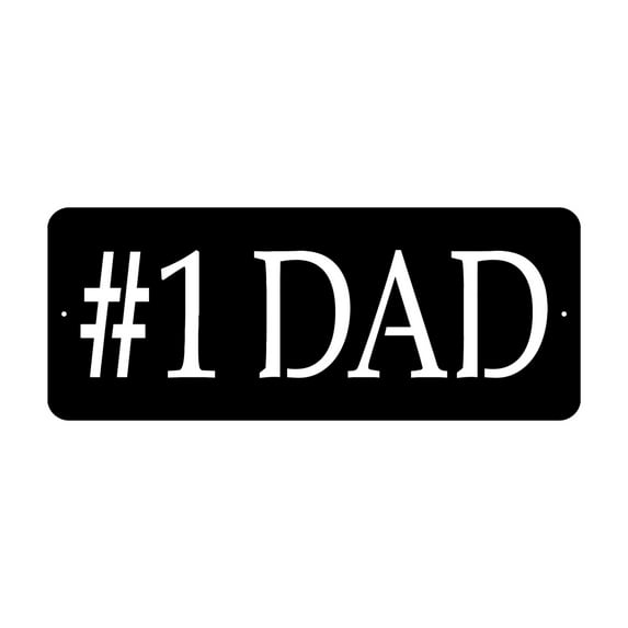 Pillars Customs #1 Dad Sign, Home Man Cave Wall Art for Dad (24" W x 10" H, Red)