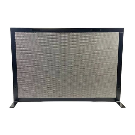 Pillars Customs Fireplace Screen, Simple Steel Design, Custom Sizes, Hand Made in USA (28"W x 23"H)