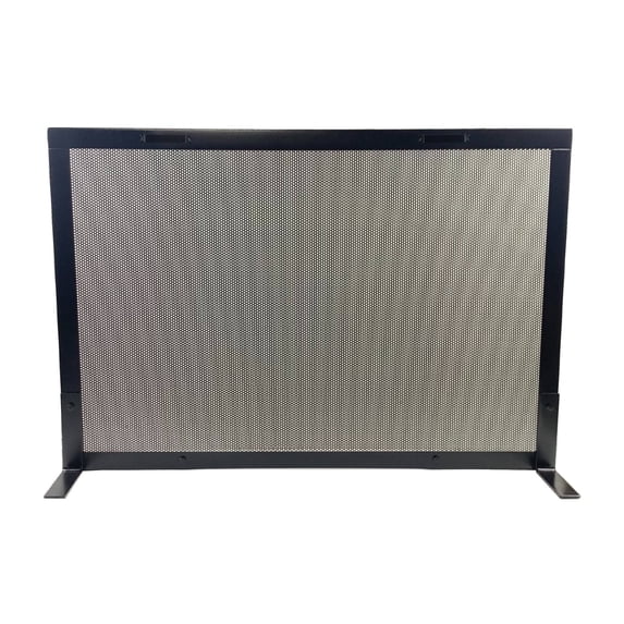Pillars Customs Fireplace Screen, Simple Steel Design, Custom Sizes, Hand Made in USA (41"W x 33"H)