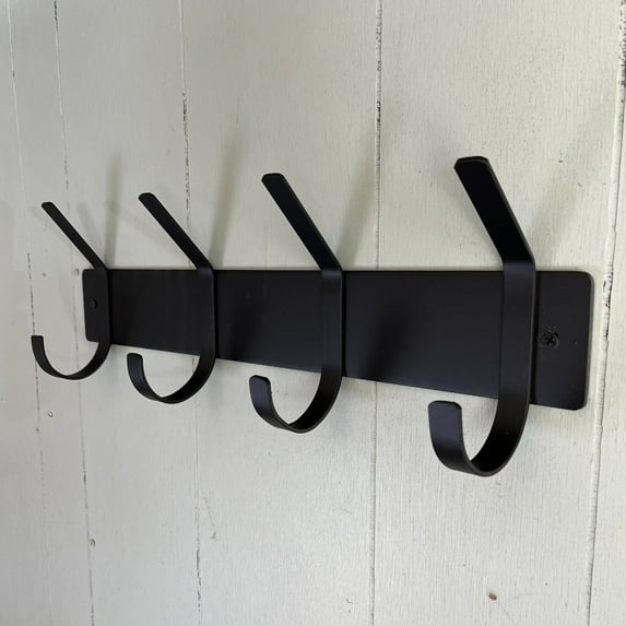 Pillars Customs Wall Mounted Hook Rack, Heavy Duty Coat Rail, Entryway Furniture USA Made, 3 Hooks