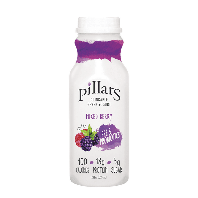 Pillars NonFat Greek Yogurt Drink with Prebiotics and Probiotics, low