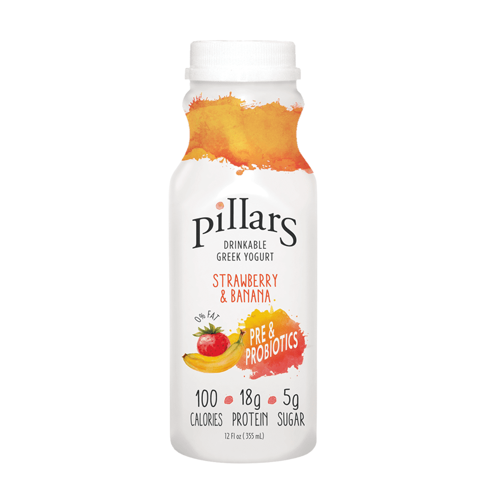 Pillars Nonfat Greek Yogurt Drink with Probiotics, Strawberry Banana