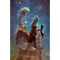 Pillars Of Creation Photo Photograph – Poster - Poster Print - Wooden Hanging Scroll Frame 11 x 17 Inch Poster