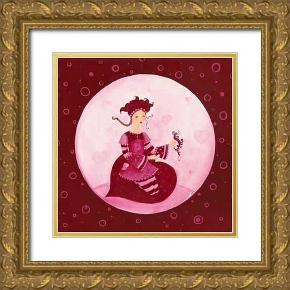 Pillault, Loetitia 15x15 Gold Ornate Wood Framed with Double Matting Museum Art Print Titled - Mon oiseau de paradis
