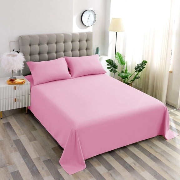 Pillcase Bed linen,Soft Microfiber Sheets, Cooling Technology, and Wrinkle-Free Pillowcase. Hotel-Quality, Durable Bedding, Light Pink