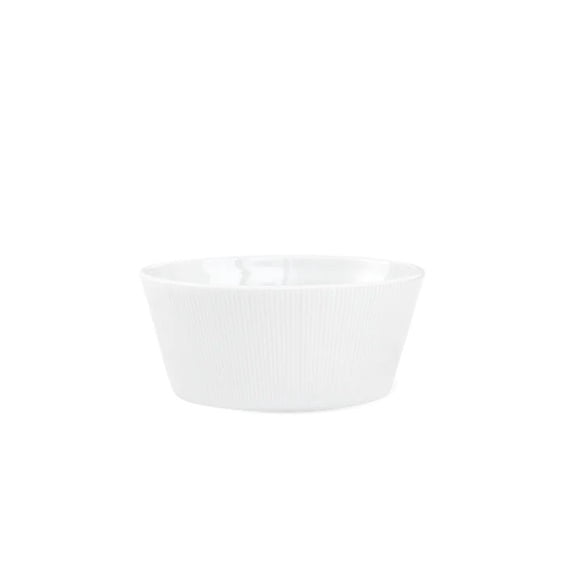 Pillivuiy Eventail Bowl 6" Salad Soup Cereal White Porcelain Set of 4