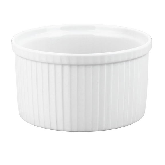Pillivuyt Porcelain 8-Cup, 7-1/4-Inch Deep Classic Pleated Souffle Dish