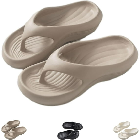 Pillow Arch Support Flip Flops For Women, Non- Soft Comfortable Walking Platform Sandals, Orthopedic Beach Slippers