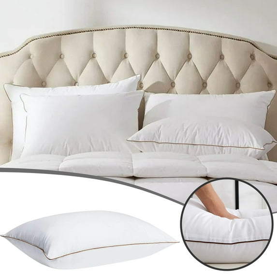 Pillow for Bed Comfort with Breathable Downproof Cover – Natural Goose Feather Pillow for Sleeping – Hotel Standard 20 Inches Pillow for Bedding and Decorative Cushions