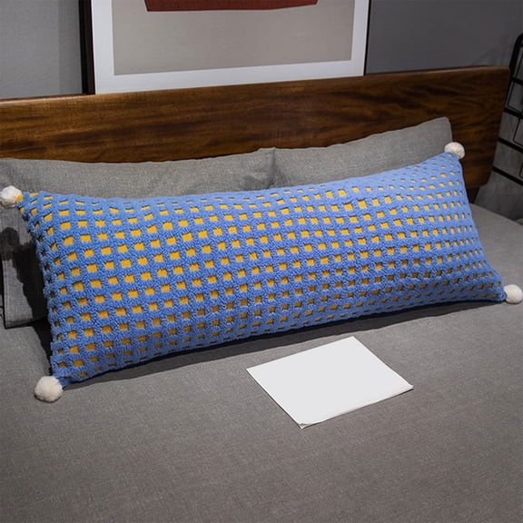 Pillow for Bed, Long Round Body Pillow for Adults with Removable Velvet Cover Decorative Pillow, Long Sofa/Couch Pillow Support Pillow for Neck Leg Bed Pillow