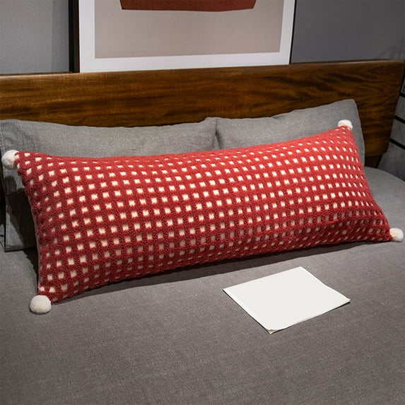 Pillow for Bed, Long Round Body Pillow for Adults with Removable Velvet Cover Decorative Pillow, Long Sofa/Couch Pillow Support Pillow for Neck Leg Bed Pillow
