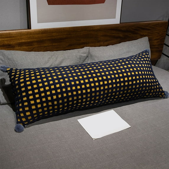 Pillow for Bed, Long Round Body Pillow for Adults with Removable Velvet Cover Decorative Pillow, Long Sofa/Couch Pillow Support Pillow for Neck Leg Bed Pillow