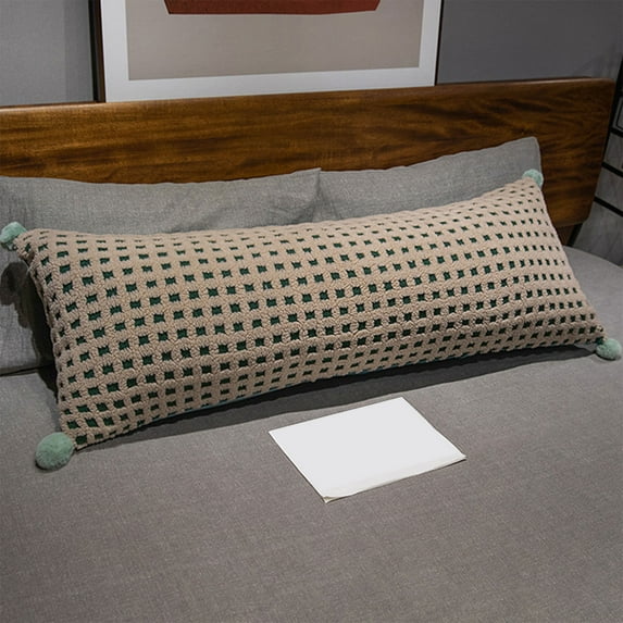 Pillow for Bed, Long Round Body Pillow for Adults with Removable Velvet Cover Decorative Pillow, Long Sofa/Couch Pillow Support Pillow for Neck Leg Bed Pillow