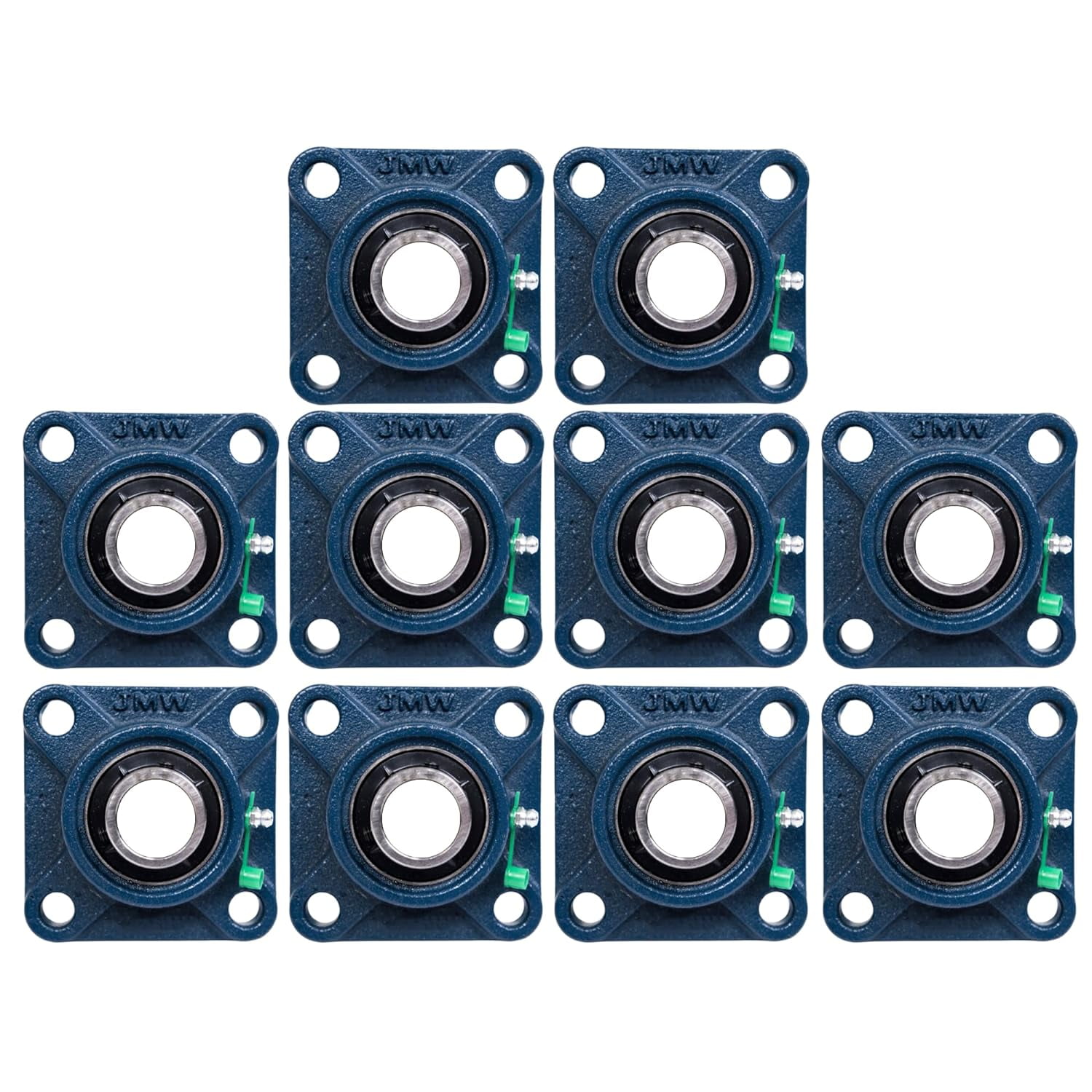 Pillow Block Bearing (10 Pack), 5/8 inch Bore, Square, 4Bolt Mounted