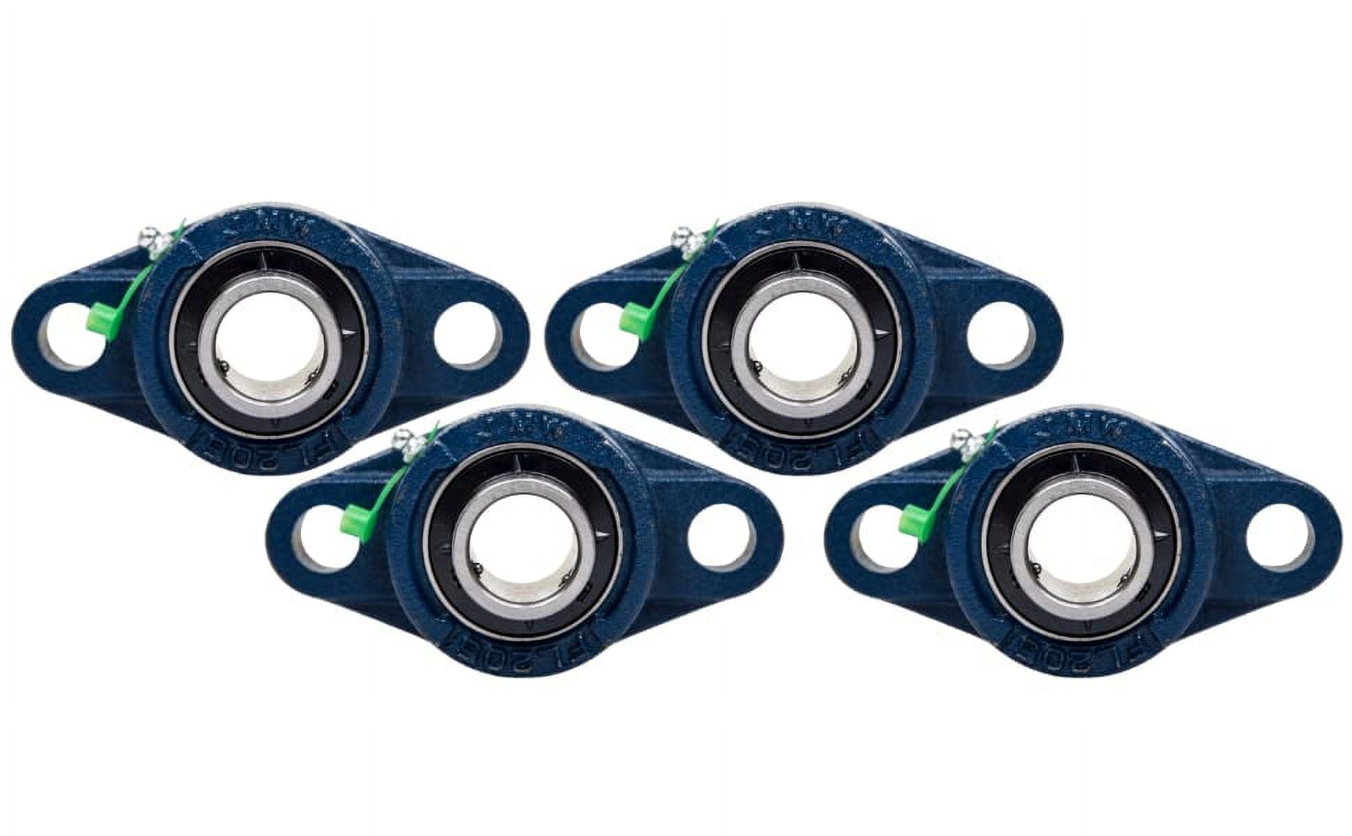 Pillow Block Bearing 3/4 Inch Bore, 2 Bolt Mounted, Solid Base (4 PCS