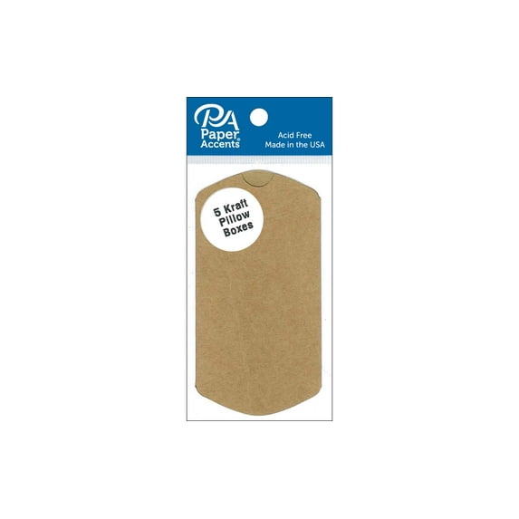 Pillow Box 2x3/4x3" Kraft 5pc