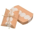 thumbnail image 1 of Uxcell Pillow Boxes, 50Pcs Wedding Gift Box with Ropes 2.56 x 2.56 inch for Wedding Yellow, 1 of 7