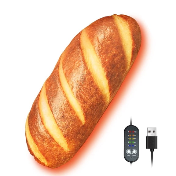 Bread Shaped Heating Doll With Removable Inner Insert, for All Ages as Decorative Pillow for Living Room and Bedroom