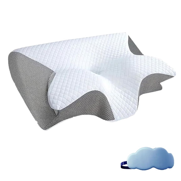 Pillow, Breathable 100% Memory Foam Pillows, 2026 New Pillow 2 in 1 Premium Ergonomic Contour, Not Stuffy, Slow-Rebound Memory Foam Neck Support for Side & Back Sleepers (Grey, 1 Set)