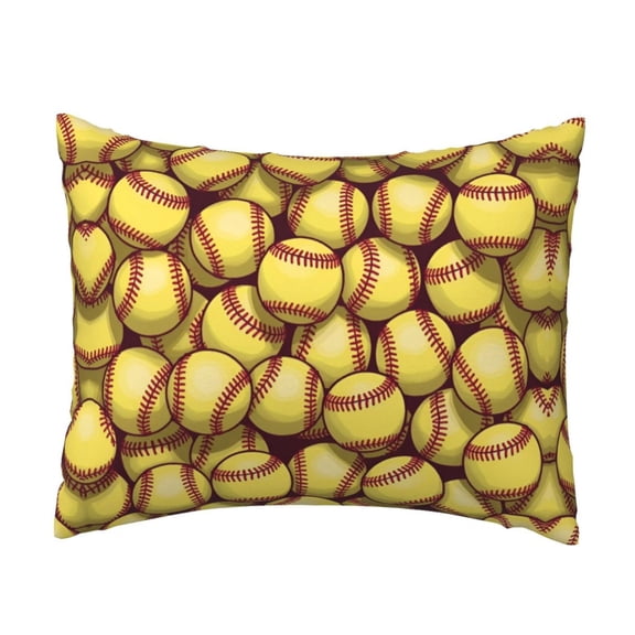 Pillow Case 20x26 Inch Decorative Yellow Softball Patternbed Pillow Covers Pillow Protector For Sleeping