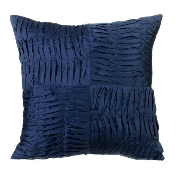 Pillow Case Covers, Decorative Pillow Covers 14x14 inch (35x35 cm) Blue, Silk Throw Pillow Covers, Handmade Pillow Covers, Solid Color Throw Pillow Covers - Navy Will Find You