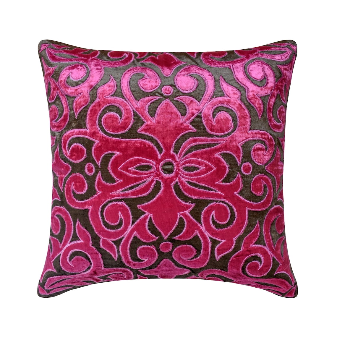 Pillow Case Covers, Decorative Pillowcases, Decorative Pillow Covers 24x24 inch (60x60 cm) Pink, Velvet Throw Pillow Covers, Handmade Pillow Covers, Modern, Abstract - Fuchsia Kingdom