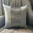 thumbnail image 1 of Pillow Case Covers, Silver Shams, Metallic Beads Centered Pillow Shams, 24x24 inch (60x60 cm) Pillow Sham, Square Silk Pillow Shams, Pillow Shams, Modern, Solid Color - Silver Center, 1 of 10