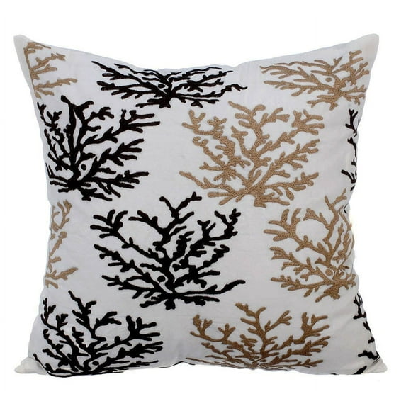Pillow Case Covers With Zipper, Cushion Cover, Pillow Covers 22x22 inch (55x55 cm) Brown, Cotton Throw Pillow Covers, Handmade Pillow Covers, Beach, Sea Creatures - Tropical Corals