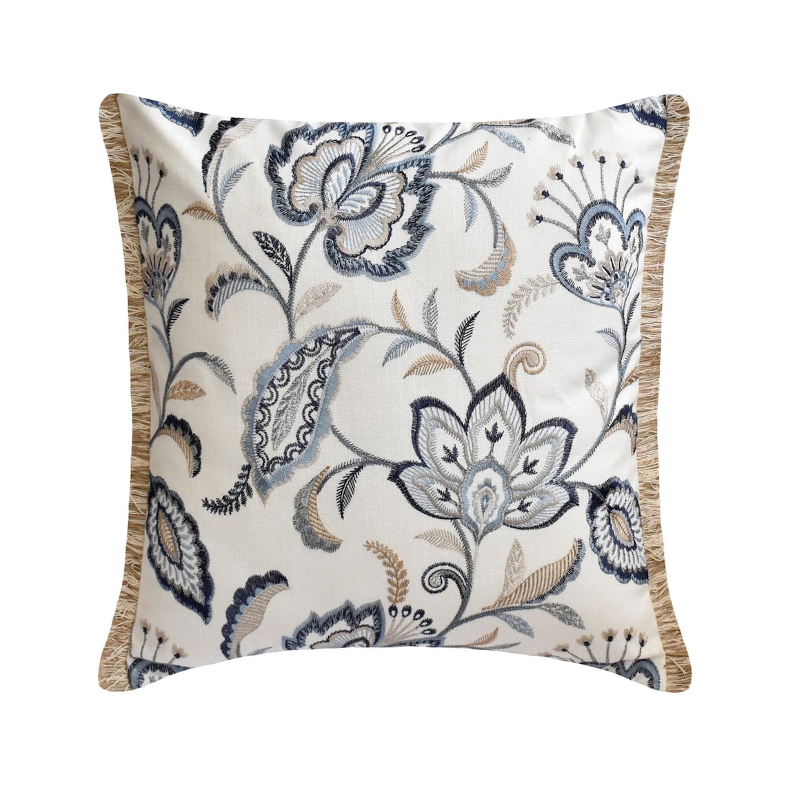 Pillow Case Custom, Blue 24"x24" (60x60 cm) Pillow Cases, Linen Floral, Jute Lace Throw Pillows Cover For Sofa, Nature Pattern Contemporary Halloween Decorations - Morning Glories