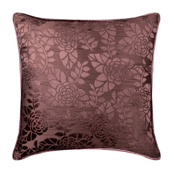Pillow Case Custom, Decorative Toss Pillows, Decorative Pillow Covers 14x14 inch (35x35 cm) Purple, Velvet Throw Pillow Covers, Handmade Pillow Covers, Modern, Floral - Plum Rose Bush