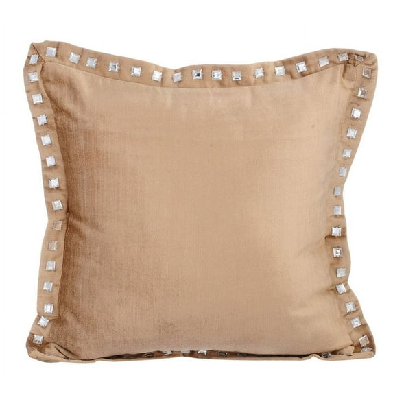 Pillow Case Custom, Pearl Beige Pillow Cover, Solid Pillow Case, 12x12 inch (30x30 cm) Pillow Cover, Velvet Throw Pillow Cover, Crystals Sparkly, Modern - Pearl Beige Crystal Palace