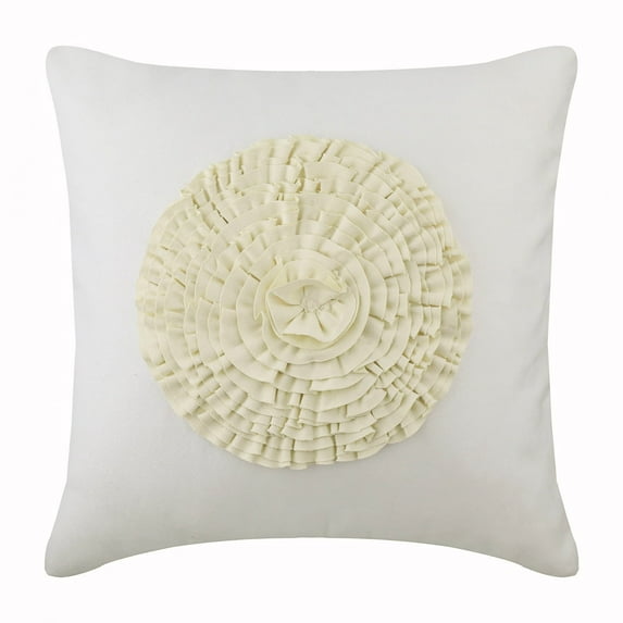 Pillow Case Custom, White Pillow Cases, Vintage Style Frills Medallion Pillows Cover, 14x14 inch (35x35 cm) Pillow Covers, Square Faux Suede Pillows Cover, Floral - Vintage Bloom