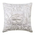 thumbnail image 1 of Pillow Case Custom, White Shams, Ruched White Solid Color Pillow Shams, 24x24 inch (60x60 cm) Pillow Sham, Square Satin Shams, Modern Pillow Shams, Patchwork Pillow - Dreamy White, 1 of 3