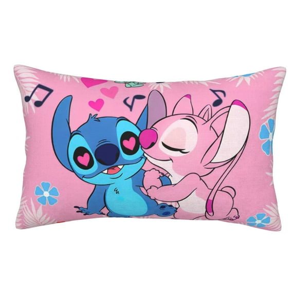 Pillow Case Cute Stitch Pillowcase With Zipper Cute Cushion Cover Cartoon Back Cushion Sets Soft Beddings Home Decor Wedding Gifts For Girls Boys Women 14"X20"