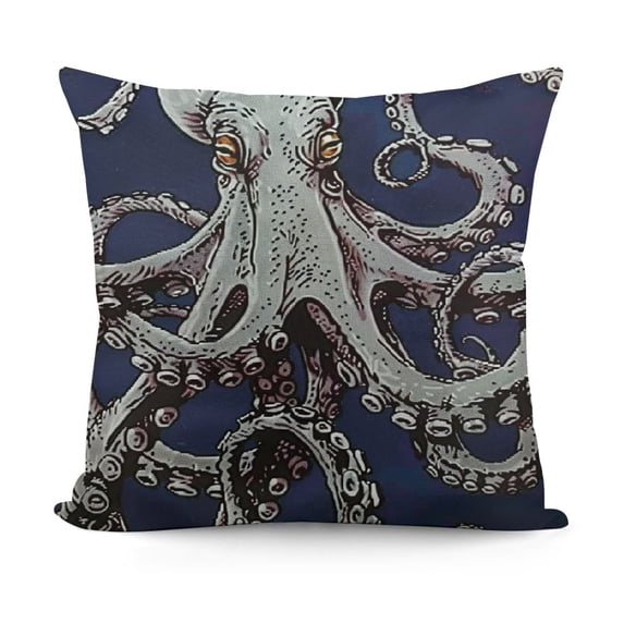 Pillow Case,Cute White on Dark Blue Background Throw Pillow Case.Cushion Cover for Men Women Navy Blue White
